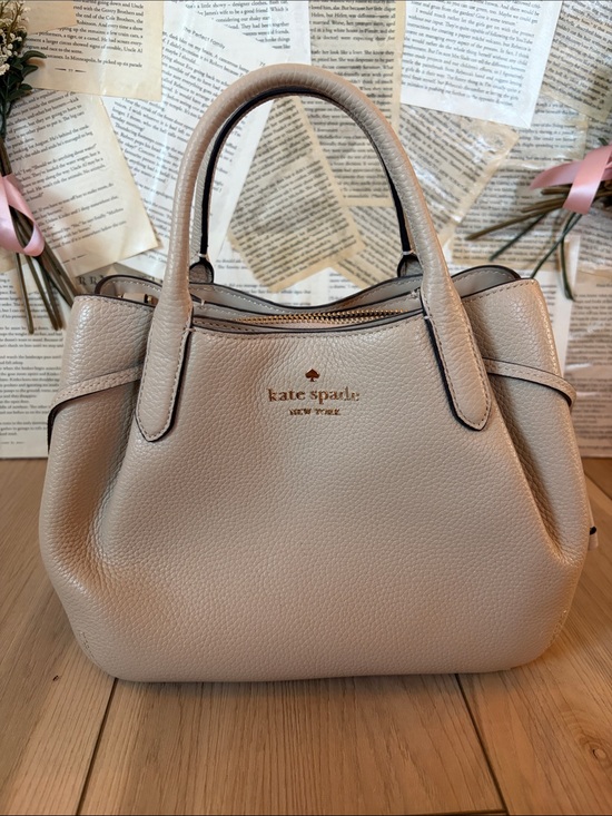 kate spade Handbags - Kate Spade Dumpling Small Satchel Pebbled Leather Crossbody Cream/Taupe